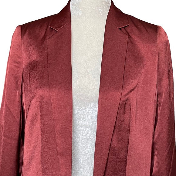 Express Women’s Satin Lightweight Open Front Blazer Size S Burnt Orange Lined - Picture 2 of 8